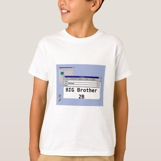 BIG Brother 2B Verwachtend SIB Computer Thema T-shirt (Voorkant)