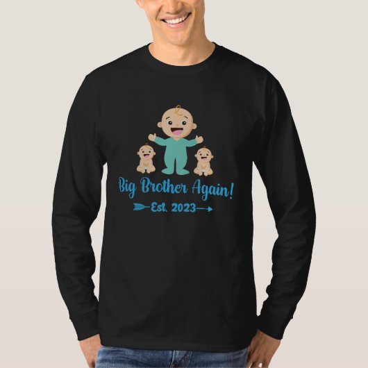 Big Brother Again 2023 Baby Announcement Siblings  T-shirt (Voorkant)