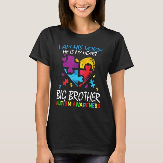 Big Brother Autisme Bewustheid Ik ben zijn spraakh T-shirt (Voorkant)