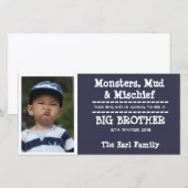 Big Brother Baby Aankomst Aankondiging Kaart (Voorkant / Achterkant)