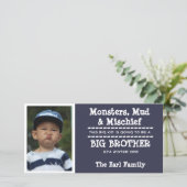 Big Brother Baby Aankomst Aankondiging Kaart (Staand voorkant)