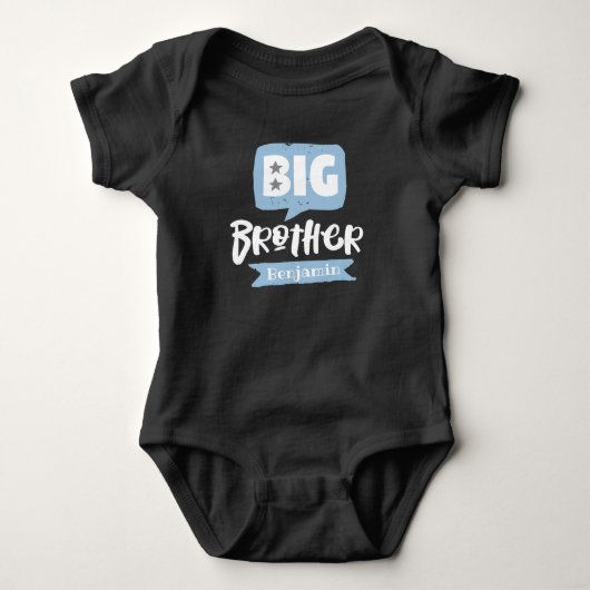 Big Brother Baby Aankondiging Naam & Monogram Romper (Voorkant)