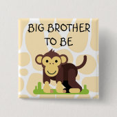 Big Brother Baby shower Button met aap (Voorkant)