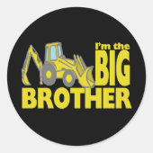 Big Brother Backhoe Ronde Sticker (Voorkant)