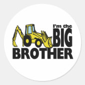 Big Brother Backhoe Ronde Sticker (Voorkant)