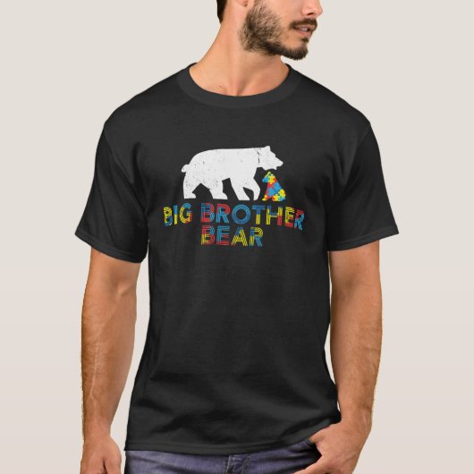 Big Brother Bear Autism Awareness  Proud Autism T-shirt (Voorkant)