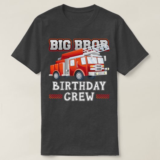 Big Brother Birthday Crew Fire Truck F T-shirt (Design voorkant)