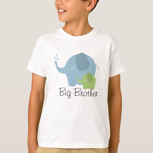 Big Brother Blue en Green Elephant Boys T-shirt (Voorkant)
