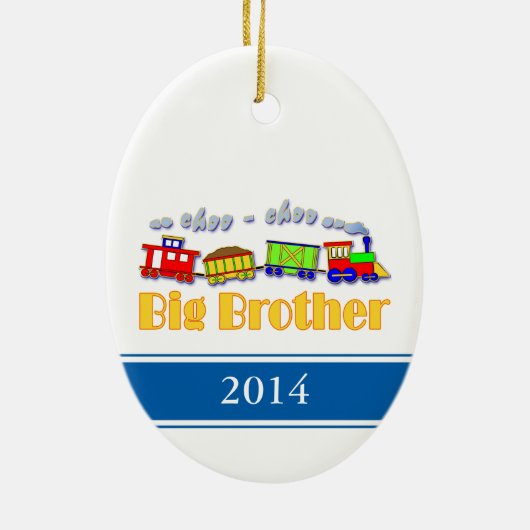 Big Brother Choo Choo Train Keramisch Ornament (Achterkant)