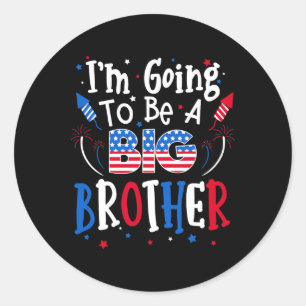Big Brother Cute 4 juli Zwangerschap Announemen Ronde Sticker