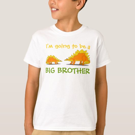Big Brother Cute Stegosaurus Dinosaurus T-shirt (Voorkant)