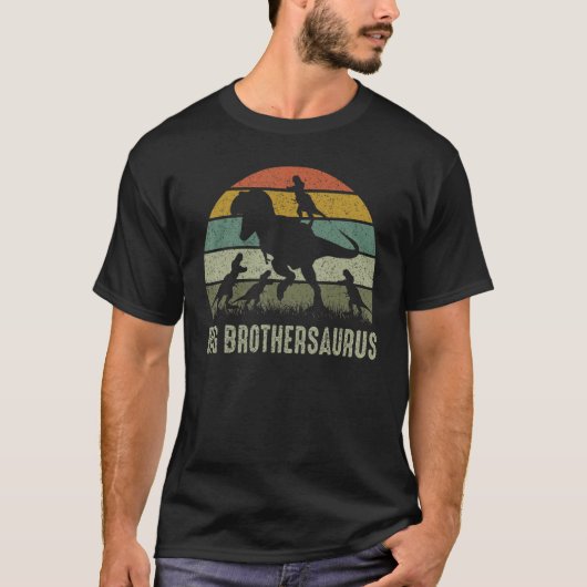 Big Brother Dinosaur T Rex Big Brothersaurus 4 kin T-shirt (Voorkant)