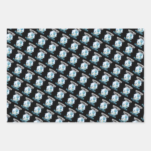 Big Brother Dinosaurus Mooi Leven Pun Inpakpapier Vel (Voorkant 3)