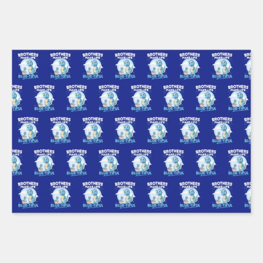 Big Brother Dinosaurus Mooi Leven Pun Inpakpapier Vel (Voorkant)