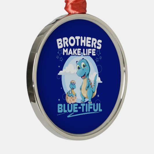 Big Brother Dinosaurus Mooi Leven Pun Metalen Ornament (Rechts)