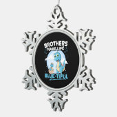 Big Brother Dinosaurus Mooi Leven Pun Tin Sneeuwvlok Ornament (Rechts)