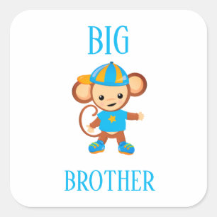Big Brother Dpress Monkey - aangepaste tekst Vierkante Sticker