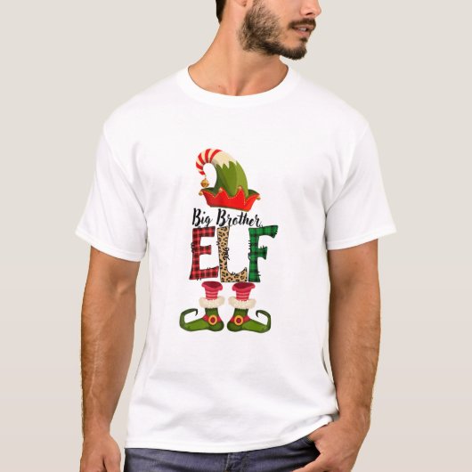Big Brother Elf Matching Family, Kerstmis Pa T-shirt (Voorkant)