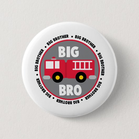 Big Brother Fire Truck Ronde Button 5,7 Cm (Voorkant)