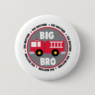 Big Brother Fire Truck Ronde Button 5,7 Cm