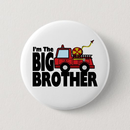 Big Brother Fire Truck Ronde Button 5,7 Cm (Voorkant)