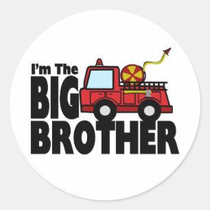 Big Brother Fire Truck Ronde Sticker
