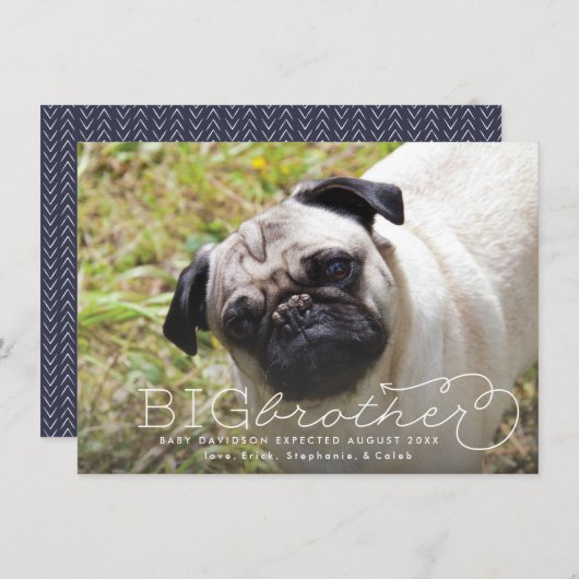 Big Brother Foto Zwangerschap Zwangerschap Aankond Aankondiging (Voorkant / Achterkant)