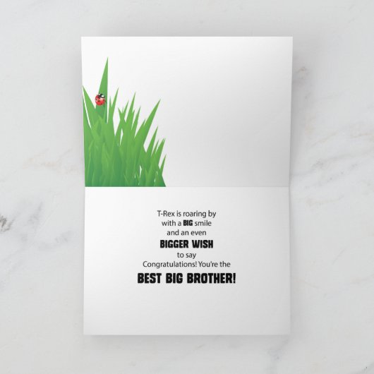 Big Brother Gefeliciteerd Aangepaste foto en naam Kaart (Binnen)