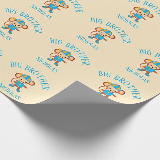 Big Brother Gepersonaliseerd met de naam Monkey Cadeaupapier (Hoek)