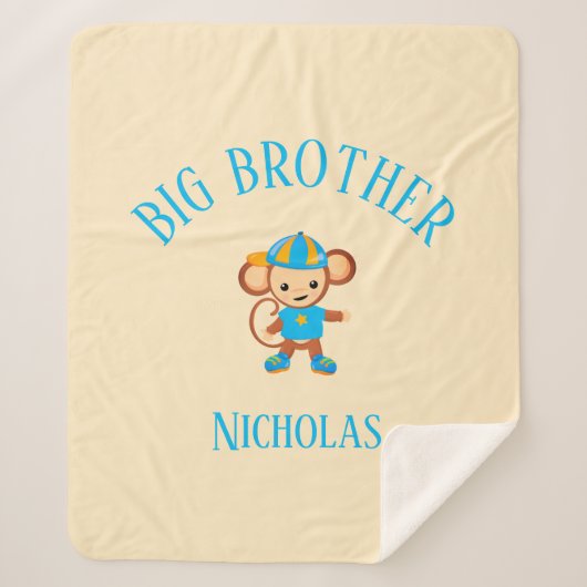 Big Brother Gepersonaliseerd met de naam Monkey Sherpa Deken (Voorkant)