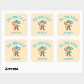 Big Brother Gepersonaliseerd met de naam Monkey Vierkante Sticker (Vel)