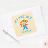 Big Brother Gepersonaliseerd met de naam Monkey Vierkante Sticker (Envelop)