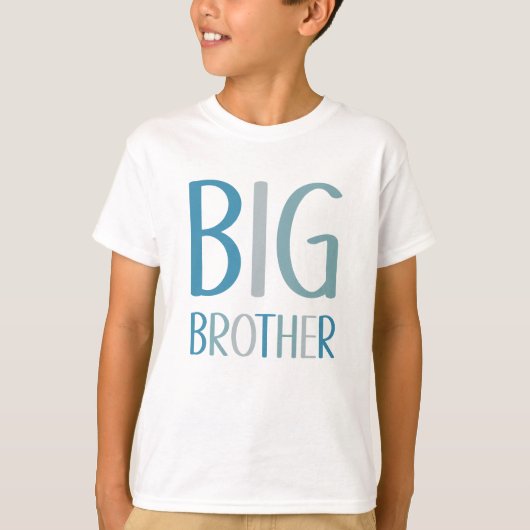 Big Brother Green en Blue Text Boys T-Shirt (Voorkant)