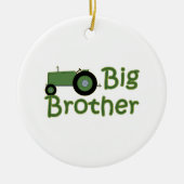 Big Brother Green Tractor Typografie Keramisch Ornament (Voorkant)