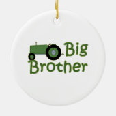 Big Brother Green Tractor Typografie Keramisch Ornament (Achterkant)