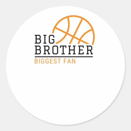 Big Brother grootste fan basketbal Ronde Sticker (Voorkant)