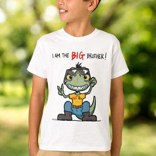 BIG brother Happy Green Dinosaurus Cartoon Wit T-shirt
