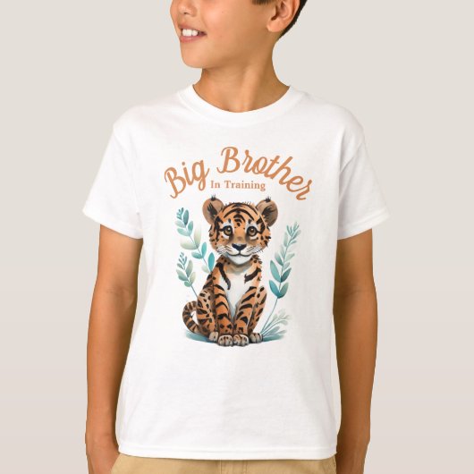 Big Brother in training Tiger Cub Aankondiging T-shirt (Voorkant)