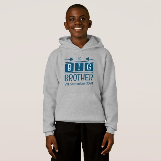 Big Brother initialen est. maand jaar blauw (Voorkant volledig)