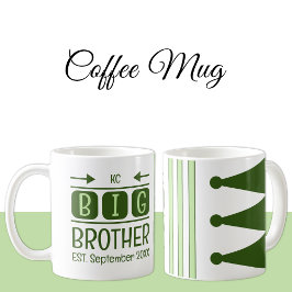 Big Brother initialen est. maand jaar groen Koffiemok