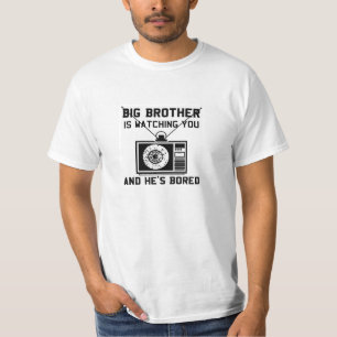 Big Brother is bedekte witte T-shirt