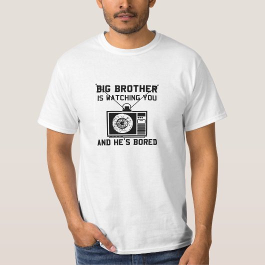 Big Brother is bedekte witte T-shirt (Voorkant)