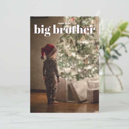 Big Brother Kerstman - Zwangerschapskaart Kaart (Staand voorkant)