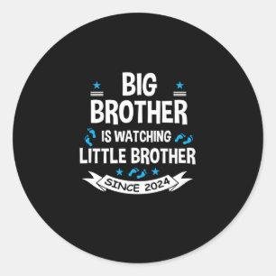 Big Brother kijken naar Little Brother 2024 Baby Ronde Sticker