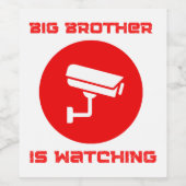 Big Brother kijkt 1984 ingsoc Wijn Etiket (Enkel label)