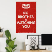 Big Brother kijkt naar je afdrukken Poster (Thuiskantoor)