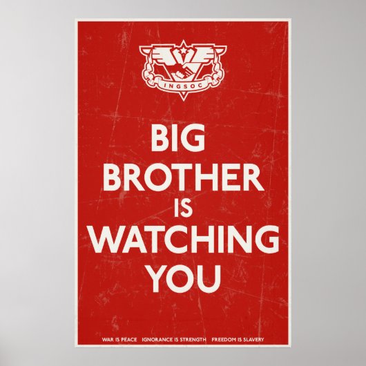Big Brother kijkt naar je afdrukken Poster (Voorkant)