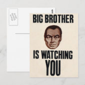 Big Brother kijkt naar je. Briefkaart (Voorkant / Achterkant)