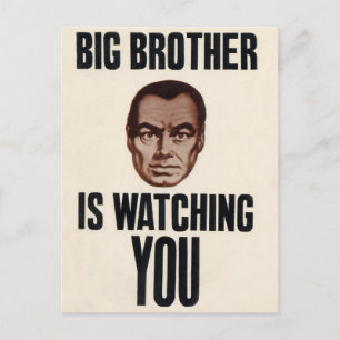 Big Brother kijkt naar je. Briefkaart