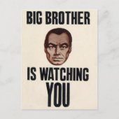 Big Brother kijkt naar je. Briefkaart (Voorkant)